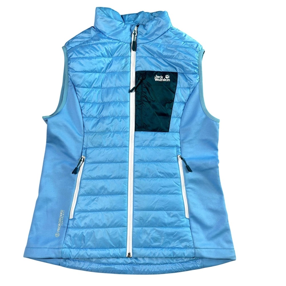 Jack Wolfskin Vest Womens Medium Blue Microguard Superloft Stormlock Insulated